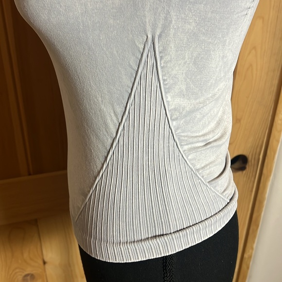 NWOT FREE PEOPLE Movement Good Karma High Neck Layering Top-Ice Gray - Picture 8 of 13